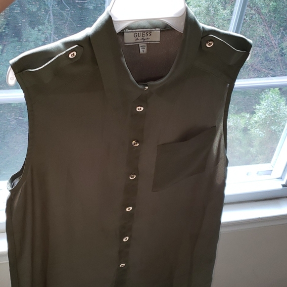 Olive color blouse - Picture 4 of 4